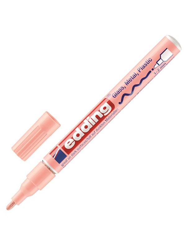 Маркер лаковый, глянец edding 751/138 CR, кругл нак, 1-2мм, пастел розовый