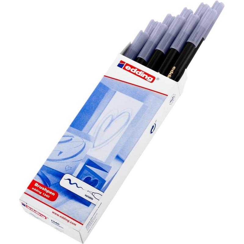 Ручка -кисть для бумаги Edding 1340/26, серебристый серый