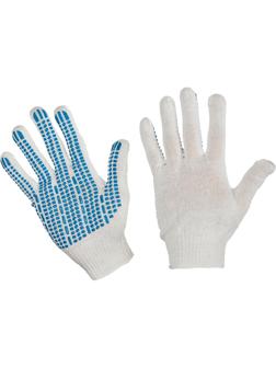 Перчатки защитные трикотажные ПВХ Протектор 4 нити 42г 10 класс 10 пар/уп Л