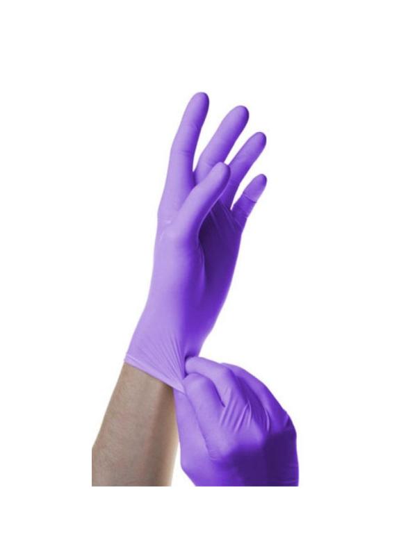 Перчатки нитрил. н/о,текстур,SFM (М) 100 пар,фиолетово-голубые