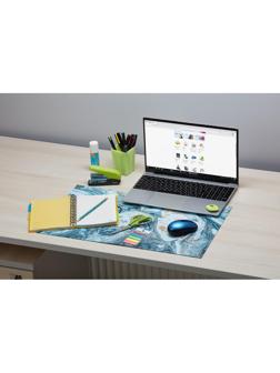 Коврик на стол Attache Selection 35x59см Fluid серый, ламинированный картон