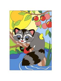 Картина по номерам Счастливый енотик, Ркн-032