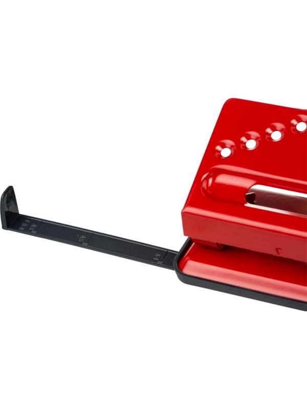 Дырокол SAX 408 30 листов, с линейкой, красный