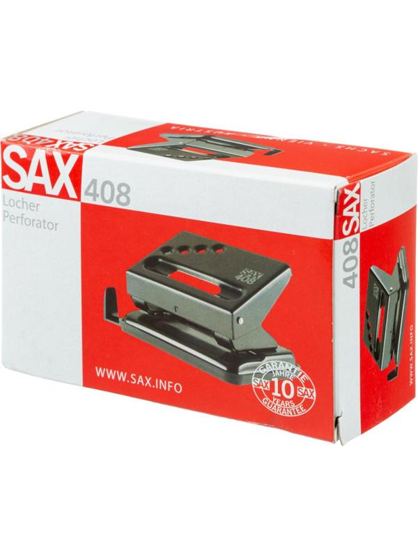 Дырокол SAX 408 30 листов, с линейкой, красный