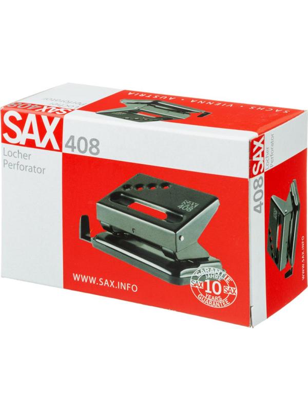 Дырокол SAX 408 30 листов, с линейкой, черный