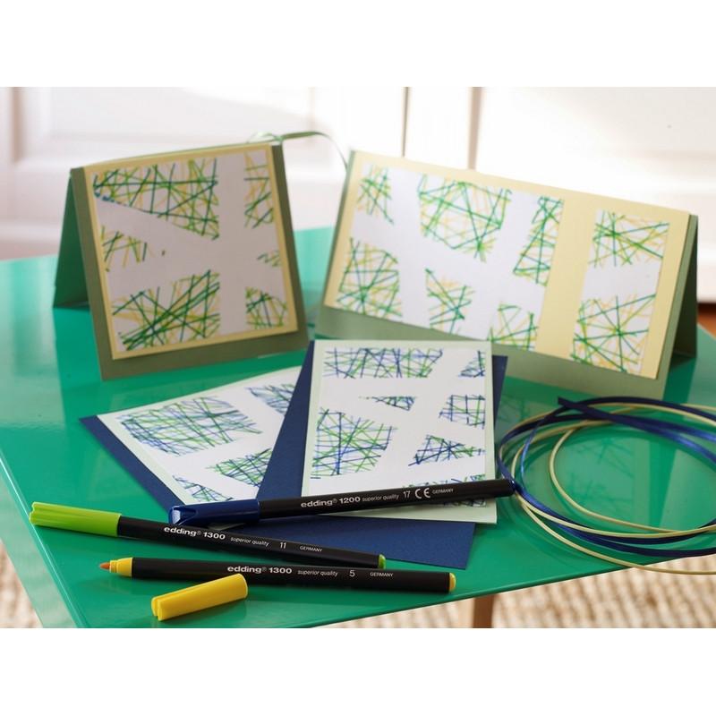 Набор маркеров _фломастеров Edding 1300. 2 мм, 10 цветов. Мет коробка