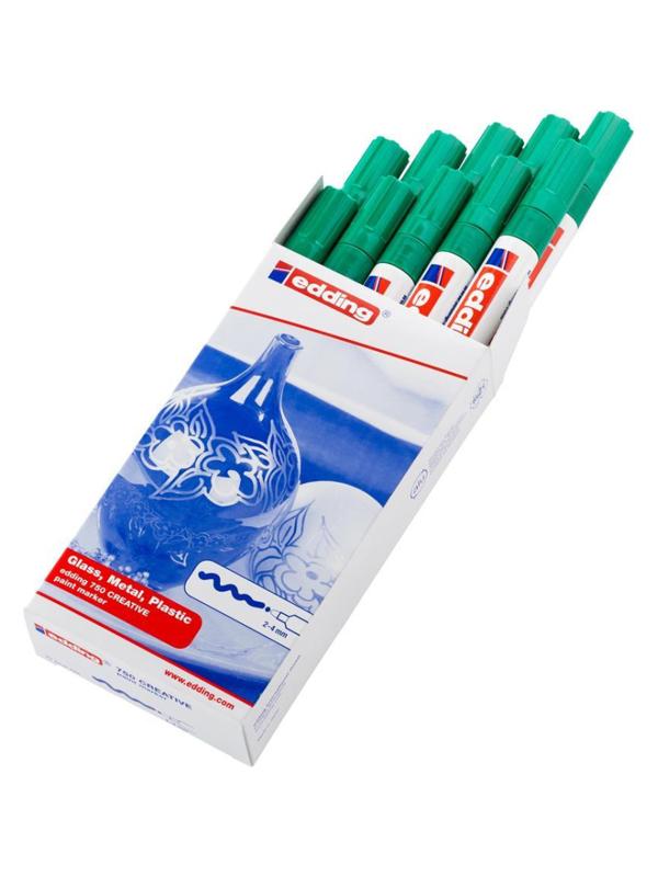Маркер лаковый глянцевый edding 750/4 CR зеленый