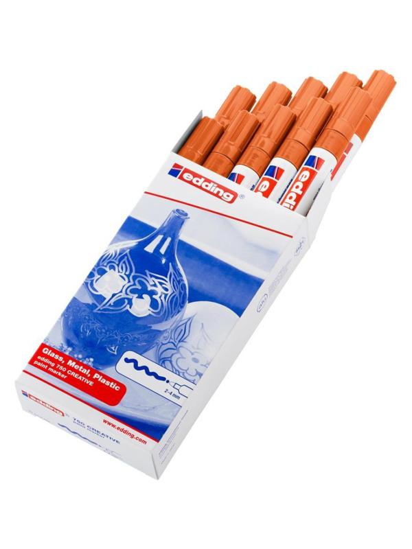 Маркер лаковый глянцевый edding 750/6 CR оранжевый