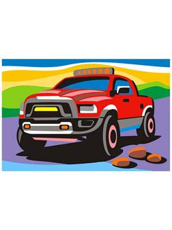 Картина по номерам Быстрый джип, Ркн-022