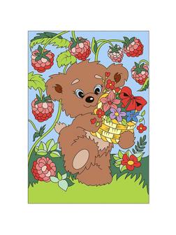 Картина по номерам Мишка-сладкоежка, Ркн-035