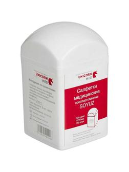 Салфетка спиртовая, антисептическая, этил. сп. 45х45мм банка SOYUZ 150шт/уп