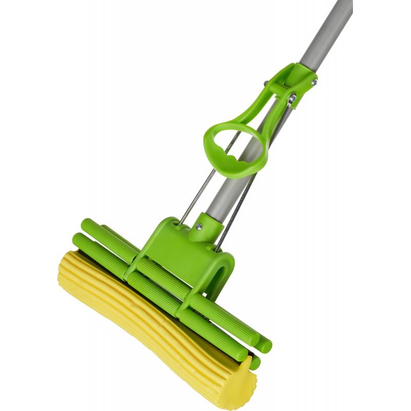 Швабра губчатая для пола отжимная Master FRESH, ручка телескоп, насадка PVA