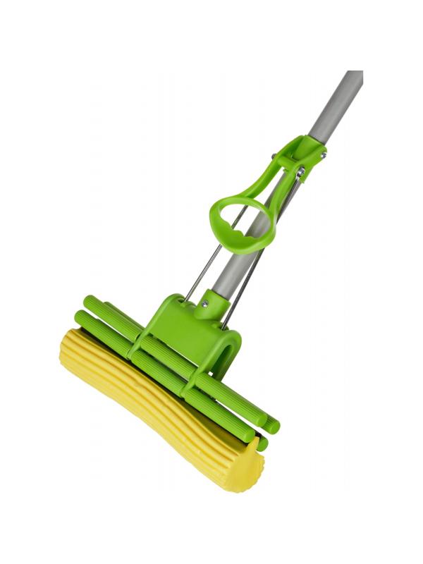 Швабра губчатая для пола отжимная Master FRESH, ручка телескоп, насадка PVA
