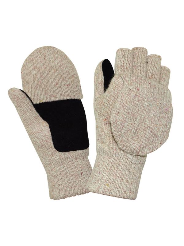 Перчатки-варежки защитные АЙСЕР шерстяные спилковая накладка утеп Тинсулейт