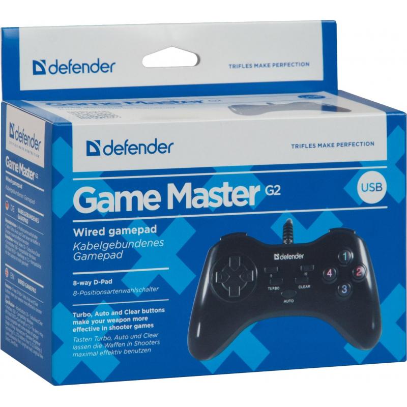 Геймпад проводной (PC) Defender Game Master G2 USB, черный