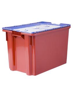 Ящик п/э 600х400х400 сплош, красный с синей крышкой Safe PRO арт.605-1 SP