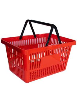 Корзина покупательская MDM_PL-722/KRZ.722.5.RD красный (2 ручки) 22л 5шт/уп