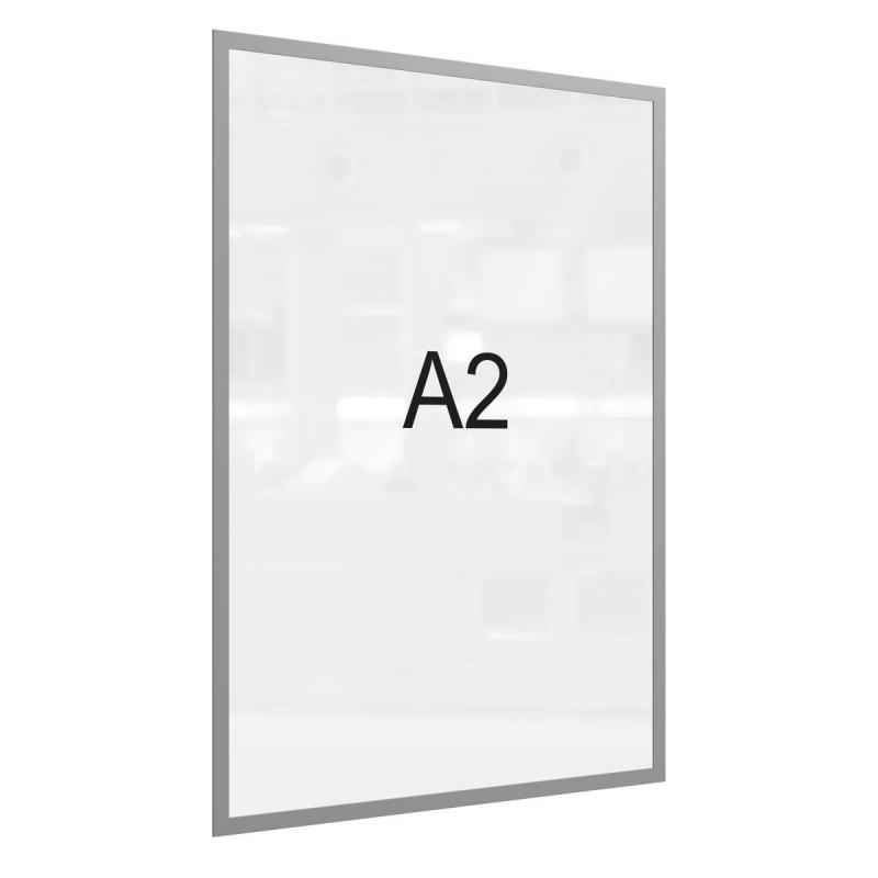 Рамка магнитная настенная Attache А2 ПЭТ, серая, 5