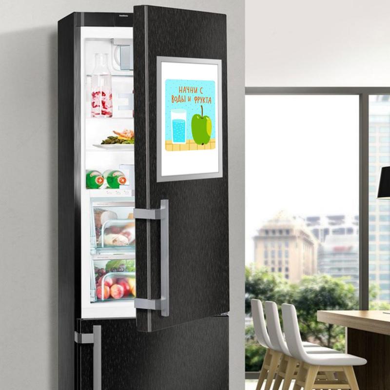 Рамка магнитная настенная Attache А2 ПЭТ, серая, 5