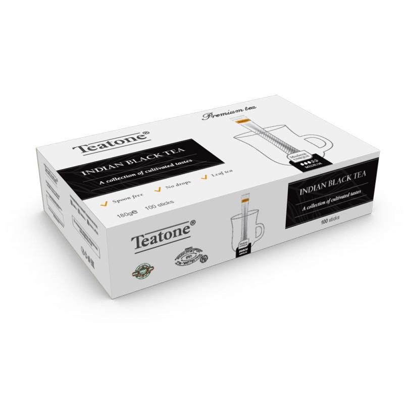 Чай черный индийский TEATONE в металл.стике, 100шт/уп. 1246