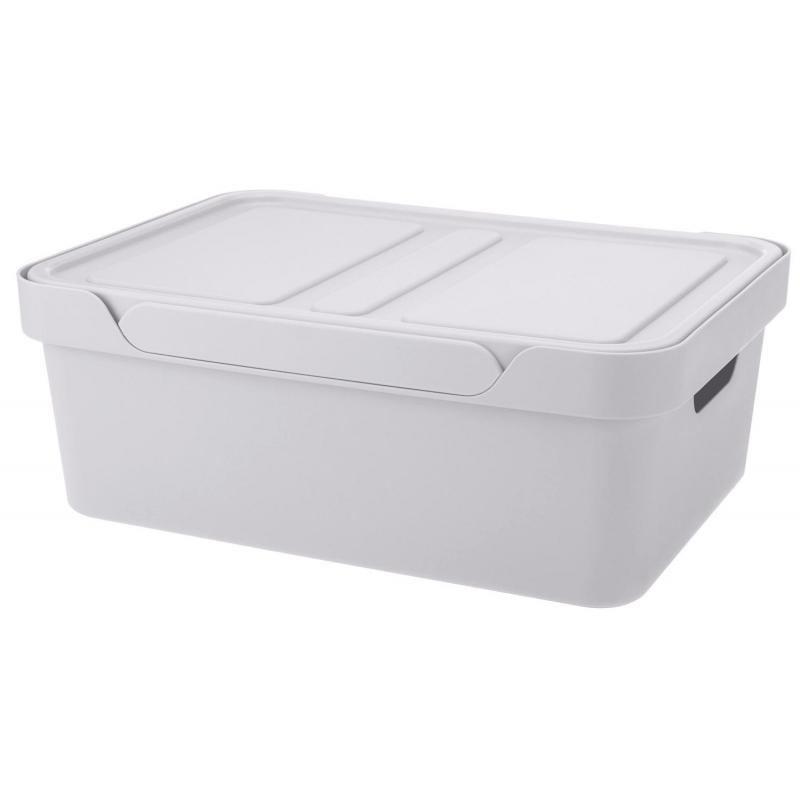 Контейнер для хранения 380х276х140 ММ, 12Л светло серый