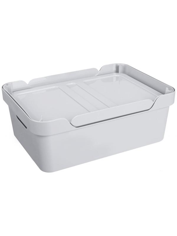 Контейнер для хранения 380х276х140 ММ, 12Л светло серый