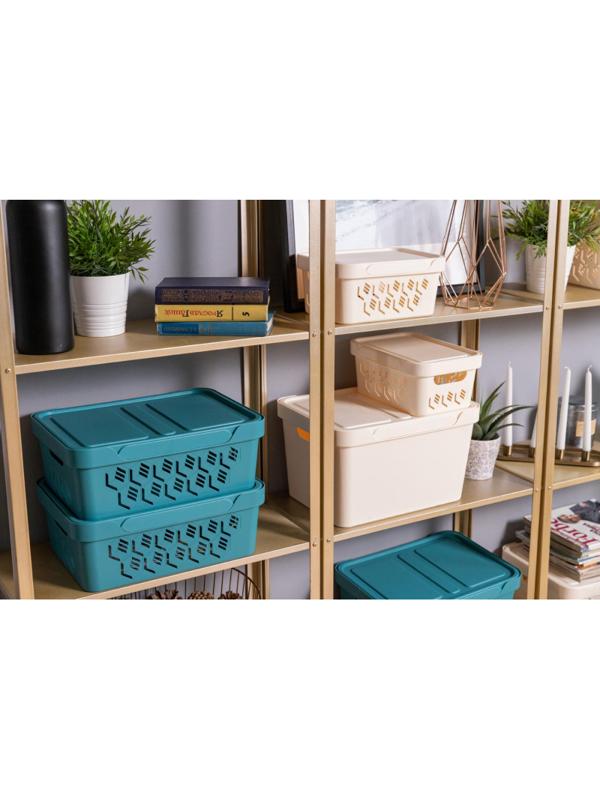 Контейнер для хранения 380х276х220 ММ, 18Л светло бежевый 