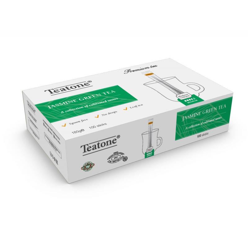 Чай зеленый с ароматом жасмина TEATONE в металл.стике, 100шт/уп. 1242