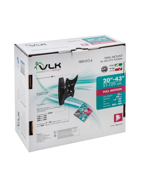 Кронштейн VLK TRENTO-4, TV 20-43, настенный, наклонно-поворотный, чер