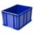 Ящик п/э 400х300х230 мм сплошной с внешней ручкой синий 703.03.02