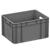 Ящик сплошной серый 400х300х220 (ЕС-4322.3) с усиленным дном, откр. ручки