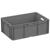 Ящик сплошной серый 600х400х220 (ЕС-6422.1) с гладким дном, откр ручки