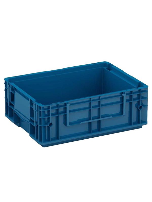 Ящик сплошной  (RL-KLT 4147)396х297х147,5 синий дно с отверстиями