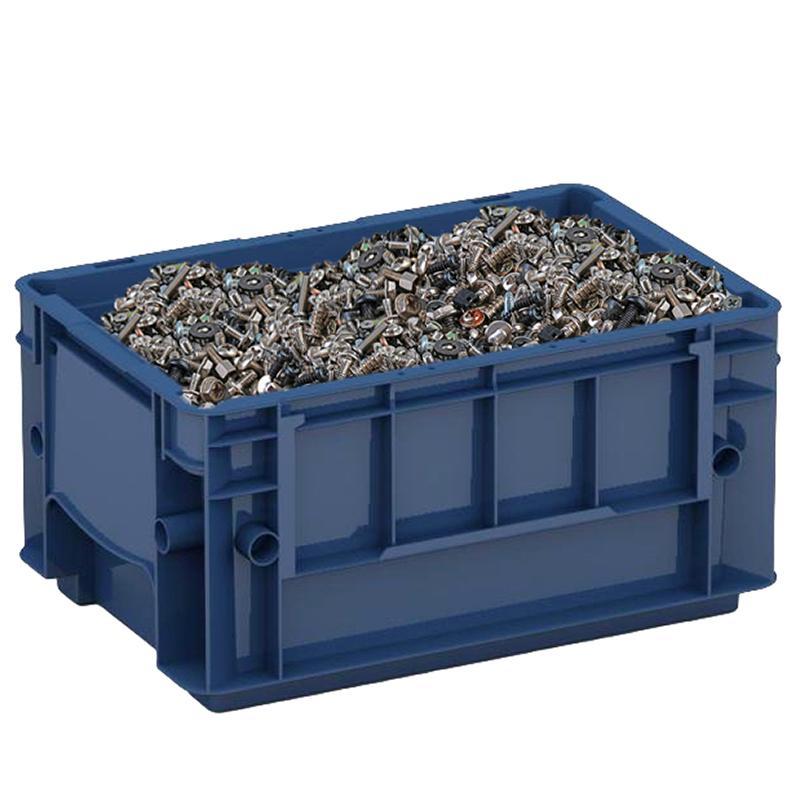 Ящик сплошной (R-KLT 3215) 297 х 198 х 147,5 синий усиленное дно