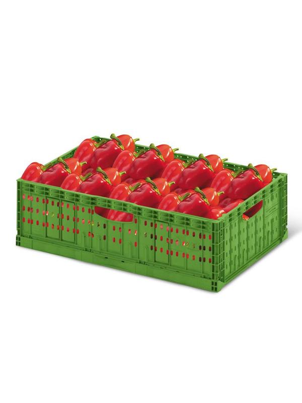 Ящик складной (FC 6418) 600х400х180 зеленый перфорированный