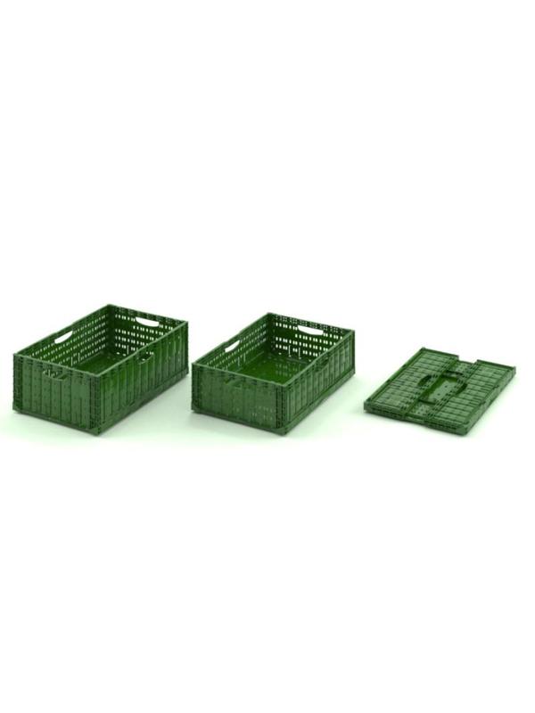 Ящик складной (FC 6418) 600х400х180 зеленый перфорированный