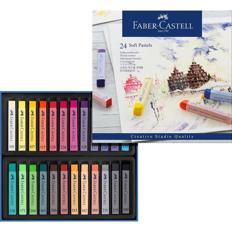 Пастель Faber-Castell Soft pastels 24 цв., картон. упак, 128324