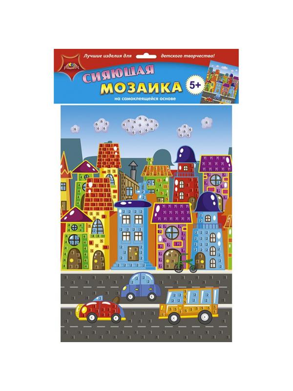Мозаика самокл. сияющая из мягк. пласт. А3 Яркий город С2258-25