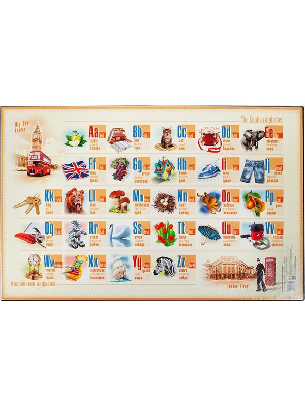 Коврик на стол  380x590мм ENGLISH, с картоном и картинкой внутри