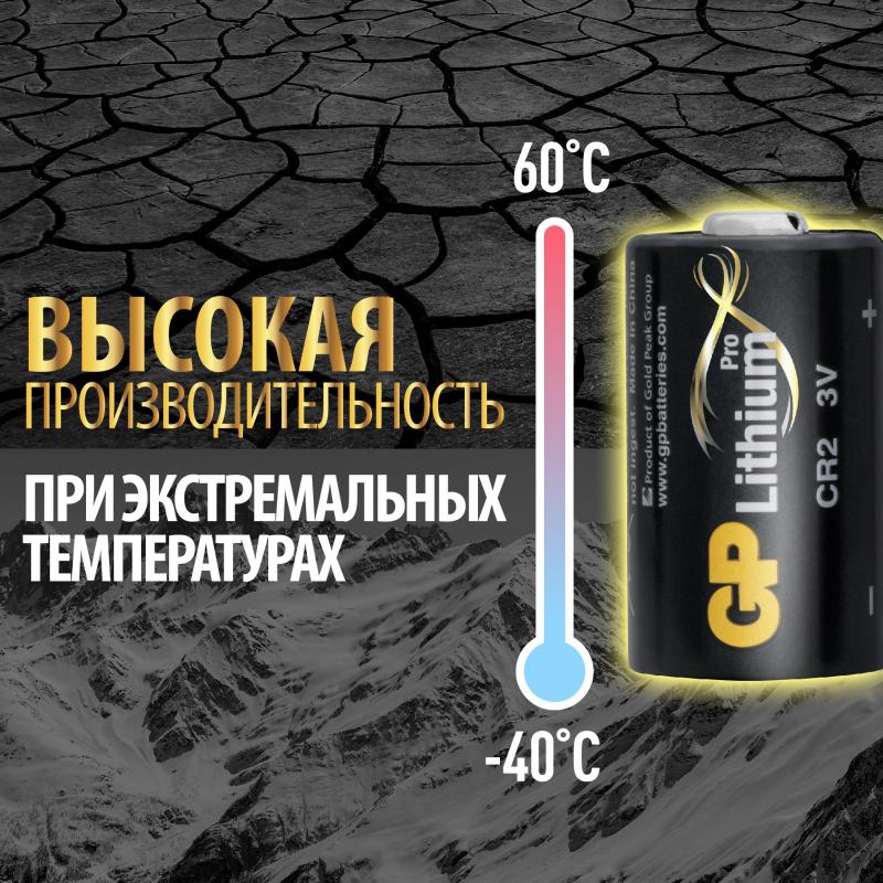 Батарейка GP CR2 3В литиевая, бл/1шт (GP CR2E-2CR1)