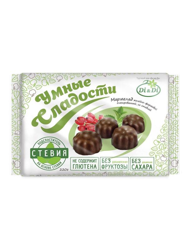 Мармелад Умные сладости Di&Di желейный в шоколадной глазури,стевия, 220г