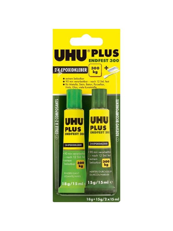Клей UHU PLUS ENDFEST 300 универсальный эпоксидный,2х15мл (45640)