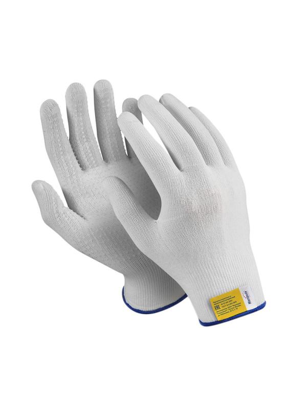 Перчатки защитные нейлон/ПВХ Manipula МИКРОН (TNG-27/MG111) бел 10 п/уп р8