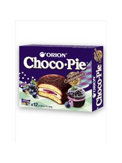 Пирожное в глазури Orion Choco Pie BLACK CURRANT, 12шт/1уп