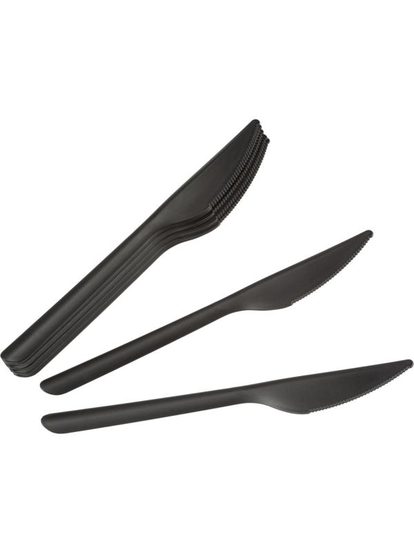 Нож одноразовый столовый 178,5 мм, черный. ПП, 50шт/уп(4031)