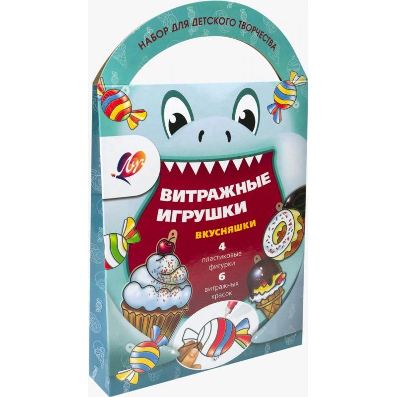 Набор для витража краски по стеклу с трафаретом Вкусняшки, 30С 1918-08