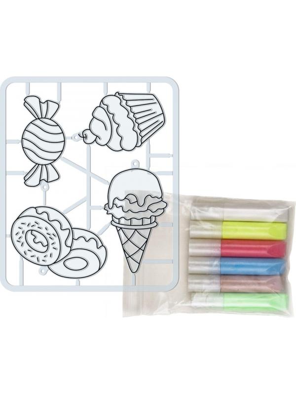 Набор для витража краски по стеклу с трафаретом Вкусняшки, 30С 1918-08