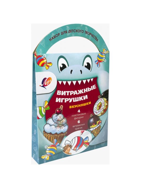 Набор для витража краски по стеклу с трафаретом Вкусняшки, 30С 1918-08