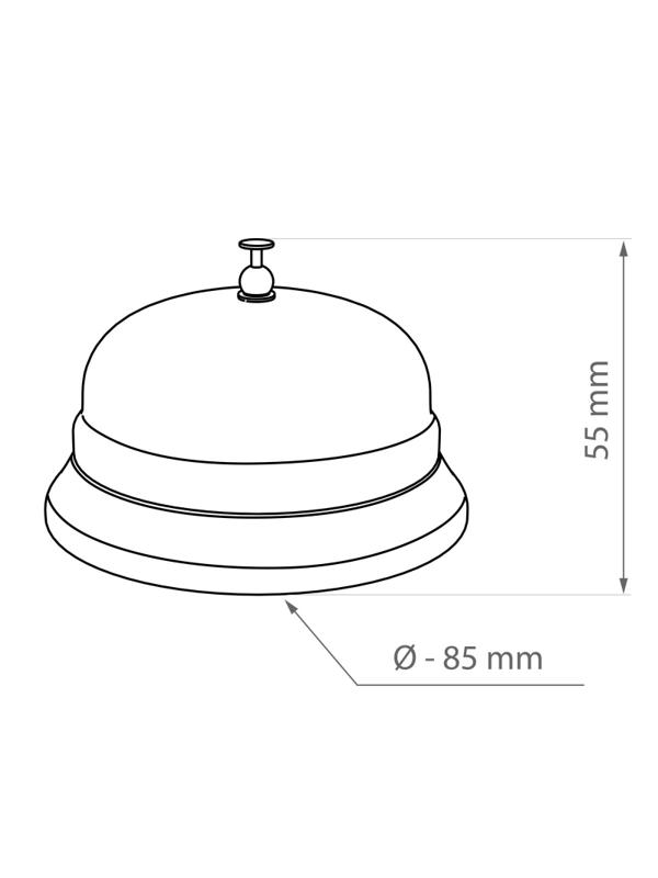 Звонок настольный, диаметр 85 мм, черный