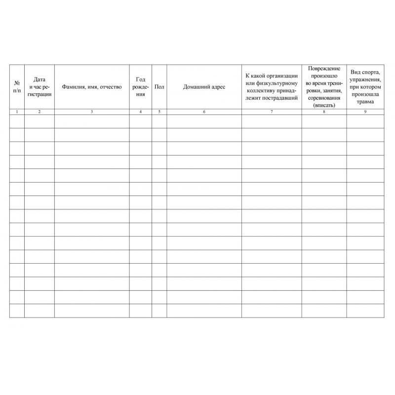 Журнал регистрации мед.пом.оказ.на занят.по физ-ре и спорт.мер.А4,32.КЖ-875